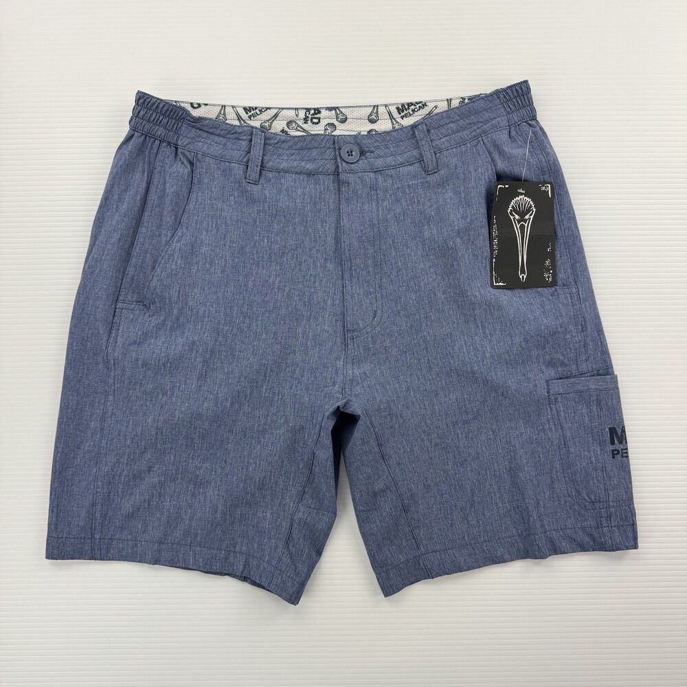 Mad Pelican Donnie’s Walking Shorts Mens Medium Blue Stretch Casual NWT